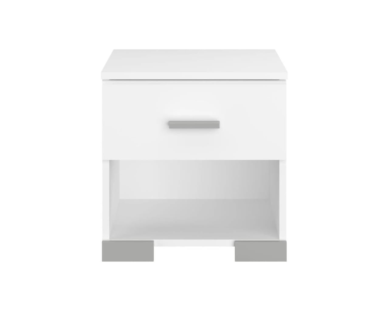 Parisot Chambre Complete Zodiac : Lit 140x190 avec tiroir + Armoire 3 Portes et 2 tiroirs + 2 chevets - Décor Blanc
