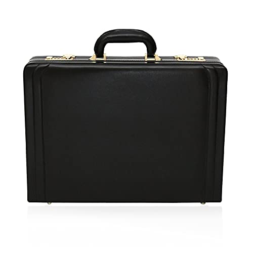 Tassia Briefcases - Medium Leather Executive Attache Case Briefcase - Luxury Suede Interior & Twin Combination Locks - Laptop Hand Luggage Pilot Case - Image 3