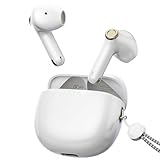iKF Find Max6 Hybrid Active Noise Cancelling Earbuds, Qualcomm Snapdragon Bluetooth chip, Wireless Semi in Ear Earphones,30HrsPlaytime, Charging Case & Microphone, for Android iOS（White）