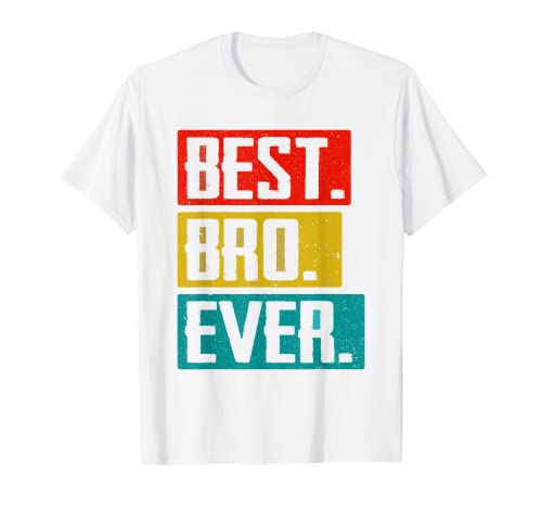 Uomo Best Big Bro Ever Retro Fratelli fratelli Famiglia Figlio anziano Maglietta