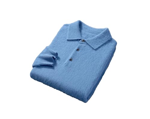 Suvoiier Men's Long Sleeve Knitted Button Up Pullover Lapel Slim Fit Sweater Knit Pullover Casual Warm Sweaters