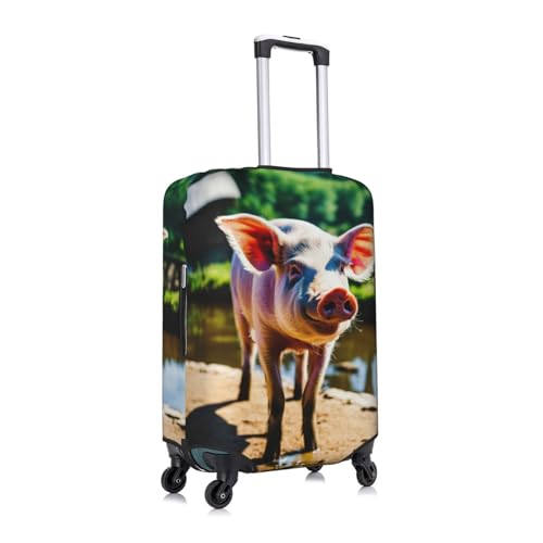 Housse de bagage voyage cochon blanc extensible pour valise S - 3