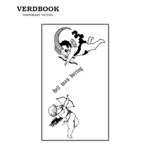 VERDBOOK Waterproof Gothic Cherub Cupid Temporary Tattoos Women, 2 Sheets — view 3