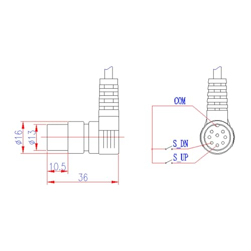 Télécommande fauteuil releveur 2 boutons 8 broches avec prise 5 broches - 2