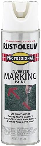 Rust-Oleum 2592838 Professional Inverted Marking Spray Paint, 15 oz, White