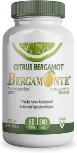 Citrus Bergamot Supplement (Citrus Bergamia) 1,000 mg per Serving (2) 60 Vegan Capsules – Patented Bergamonte