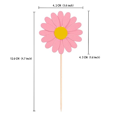 Finduat FD-DAISY CUPCAKE TOPPERS 24 Pcs Daisy Cupcake Toppers Flower Cake Topper Decorations Daisy Cake Decorations Chrysanthemum Cupcake Toppers Spring Daisy Flower Cake Picks thumb #1