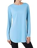 FitsT4 Sports Langarm Sport Shirts Damen Langarmshirt Sonnenschutz Activewear-T-Shirts UV Schutz Rashguards Yoga Ausbildung Laufshirt Himmelblau XXL