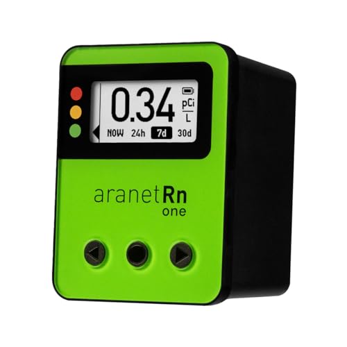 Radon One – Fast Home Radon Detector with 10-Minute Response, E-Ink Display, Battery Powered, Portable Real-Time Radon Monitor for Basements & Indoor Air Monitoring (Green)