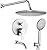HomGoo Shower System with Tub Spout, Tub Shower Faucet Set with High Pressure 10" Rain Shower head and 5-Setting Handheld Shower Head Set, Pressure Balance Valve included, Brushed Nickel