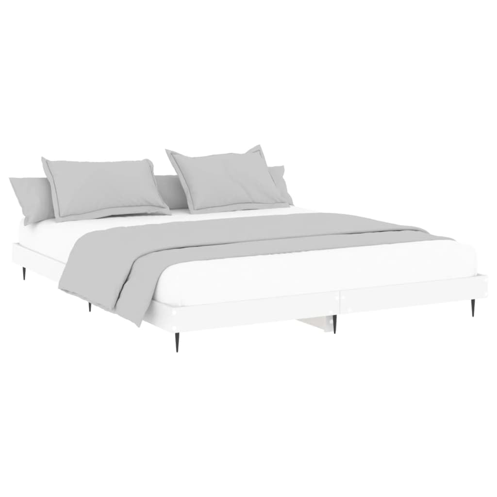 Rantry Bettgestell mit LED, Massivholz, weiß, 200 x 200 cm, Lattenrost für Erwachsene, Kinder und Jugendliche, einfache Montage, Typ 2 Betten und Lattenroste