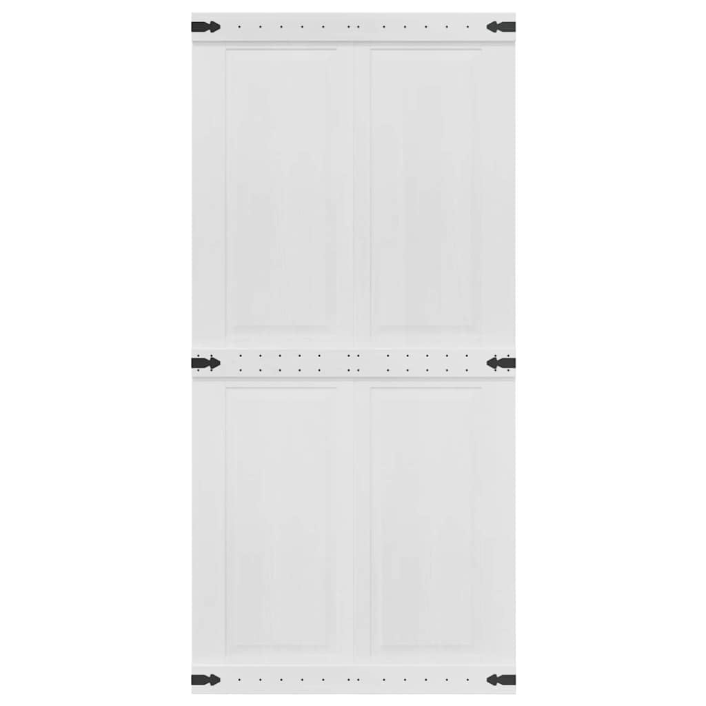 vidaXL Porta del fienile Corona 100 x 210 cm Legno Massello di Pino, Porta scorrevole elegante, design rustico, divisorio interno resistente, salvaspazio e facile da montare