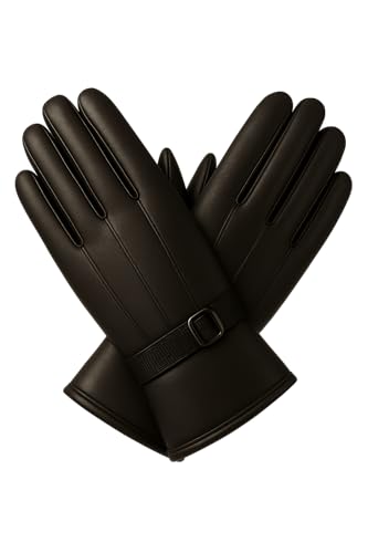Image of TLN Genuine Leather Gloves for Men | Premium Soft Driving, Biking & Winter Gloves, Warm, Stylish & Durable Hand Gloves for Outdoor & Daily Use