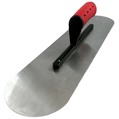 Cazzuola professionale a due lati, semicircolare, super forte, 430 x 120 mm, impugnatura ergonomica 2K, staggia per intonaco, edilizia attrezzatura muratore