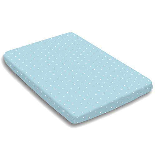 Pack n Play Sheets – Pack and Play Sheets 4 Pack – 100% Super Soft Jersey Knit Cotton Playard Mattress Sheets – Portable Playpen Sheet – Fitted Play Yard Mini Crib Sheet For Boy & Girl (24 x 38 x 5)