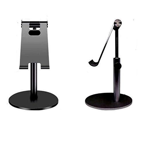 BCGI Cell Phone Stand, Angle Height Adjustable Phone Stand for Desk, Foldable Aluminum Phone Holder Tablet Stand, Compatible with All Mobile Phones,Kindle,Switch,iPad,Tablet (Black)