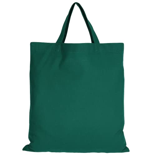 TEXXILLA Baumwolltasche - OEKO-TEX 100 zertifiziert | mit zwei kurzen Henkeln | 38x42cm | Jutebeutel | Einkaufstasche | unbedruckt, Farbe:waldgrün