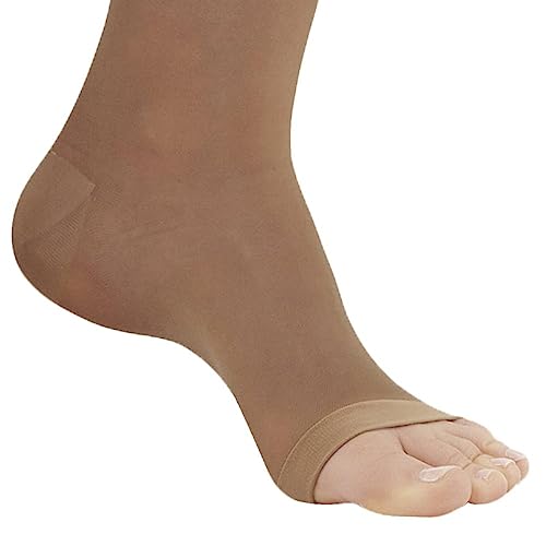 Ames Walker AW Style 33OT Sheer Support 20-30 mmHg Firm Compression Open Toe Pantyhose Beige Small4