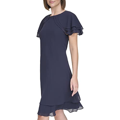 Jessica Howard Women's Flutter Sleeve Mini Sheath Boat Neck Dress2