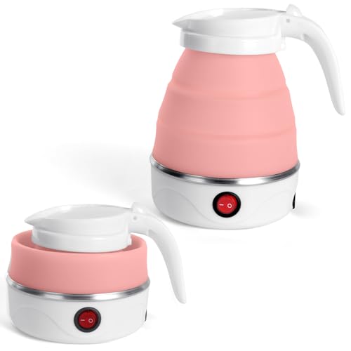 Flintronic Silicone Collapsible Kettle Water Bottle-Pink