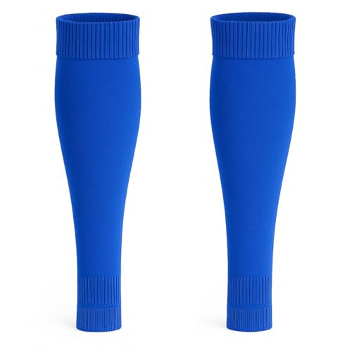 Royal Blue Soccer Leg Sleeves Without Feet - Youth Socks Alternative for Boys, Girls & Teens - Also Fits Adults with Medium Calves