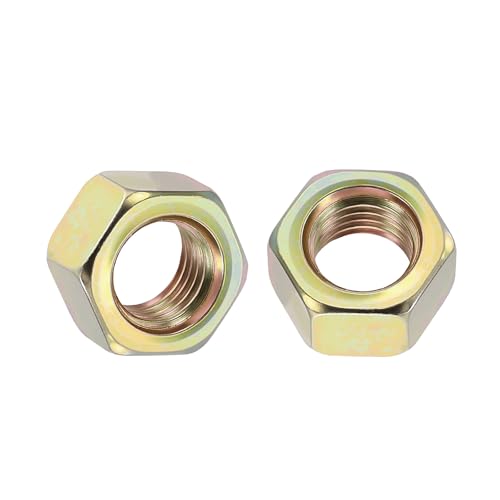 Kozelo 5pcs Hex Nuts - [3/4"-10] Carbon Steel Grade 8 Hardware Nuts for Mechanical Repair & Assembly, Standard Inch Coarse Thread Nut, Yellow, ASME/ANSI B 18.2.2
