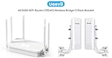 UeeVii CPE453 Wireless Bridge Outdoor Point to Point & UeeVii AX3000 Dual Band WiFi6 WiFi Router 6-Antennas & 2-Pack Bridge Bracket