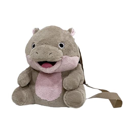 Hippopotame de dessin animé doux en sac à dos, tendresse à collectionner