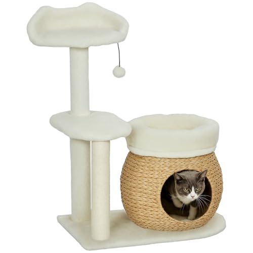 Árbol para gatos interior con postes de sisal y cama miniatura 1