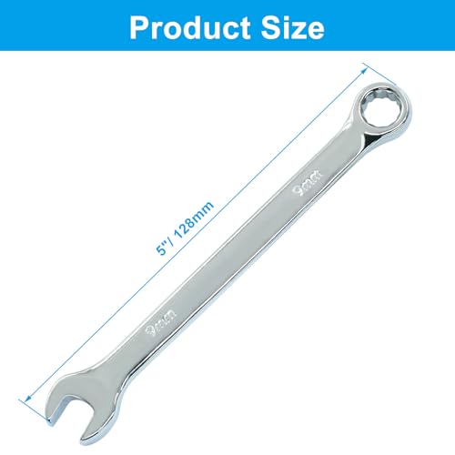 Image of Hordion 9mm Metric Combination Wrench Spanner with Box End and Open End