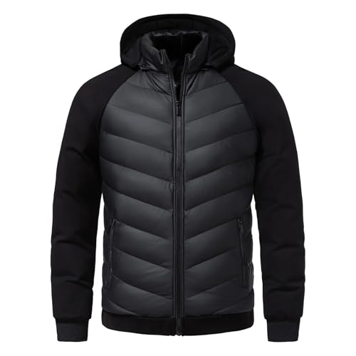 Chaqueta acolchada de hombre contra el frío abrigo aislante con capucha extraíble
