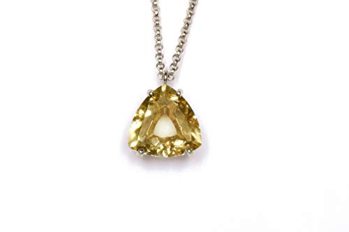 Pendentif Quartz Jaune Trillion Anémone - Bijoux Faits Main d'Exception