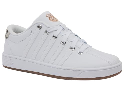K-Swiss Women's Court Pro II CMF Sneaker, White/Lite Gum/Leopard, 6.5
