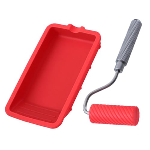 Wanfoou - Silicone Roller and Glue Tray, Wanfoou Professional Paint Kit Roller Brushes, Small Painting Supplies Reusable Paint Set with Paint Tray for Smooth Paint Application On Wall & Ceilings