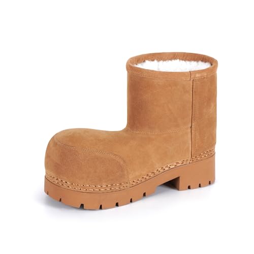 Womens Short Snow Boots Fur Lined Winter Boots Ankle Booties Waterproof Warm Slip On Anti Slip Sole Outdoor Shoes