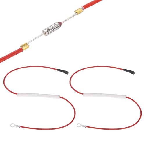 QUARKZMAN 2 Piezas Fusible Térmico Universal Para Olla Arrocera, 185°C 10A 250V Fusible Térmico De Metal Con Terminal Y Terminal De Anillo Funda De Fibra De Vidrio Para Pieza De Reparación
