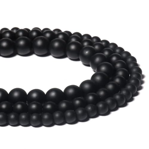 Yochus 45pcs Black Matte Onyx Agates Beads?8mm Healing Power...