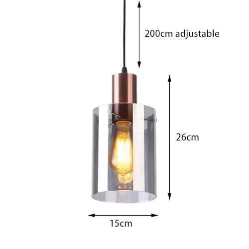 Lámpara de techo industrial vintage con tulipa transparente para salones 6