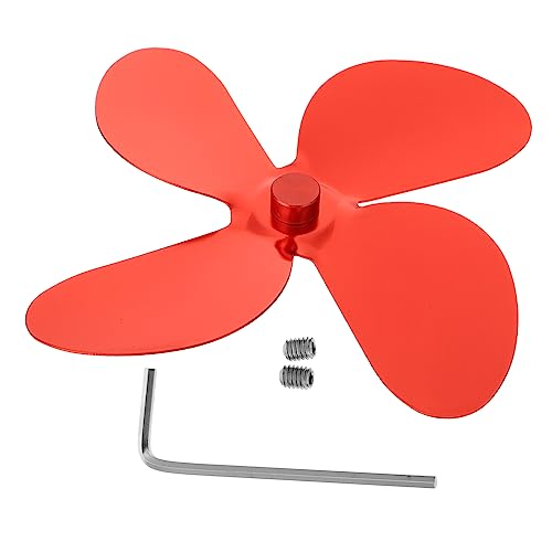 CIMAXIC 1 Juego Aspas Del Ventilador De La Chimenea Calor Auto Filtros Para Ventiladores De Techo Calentador De Aspas Del Ventilador De Aire Caliente Solar Rojo Aleación De Aluminio