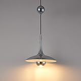 ADCTHOME Farmhouse Pendant Light, Chrome Modern Pendant Light Fixtures, Barn Pendant Lamp，Adjustabl