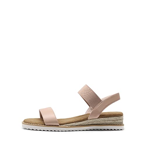 Image of DREAM PAIRS Womens Espadrilles Ankle Strap Sandals | Stretch Elastic Open Toe Comfortable Wedges Flats Spring Dressy Sandals Shoes for Women