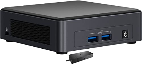 Intel NUC 11 Pro -NUC11TNKi7 Home & Business Mini Desktop (Intel i7-1165G7 4-Core, 32GB RAM, 8TB PCIe SSD, Intel Iris Xe, WiFi, Bluetooth, HDMI, USB 3.1, Black, Win 10 Home) with WD19S 180W Dock