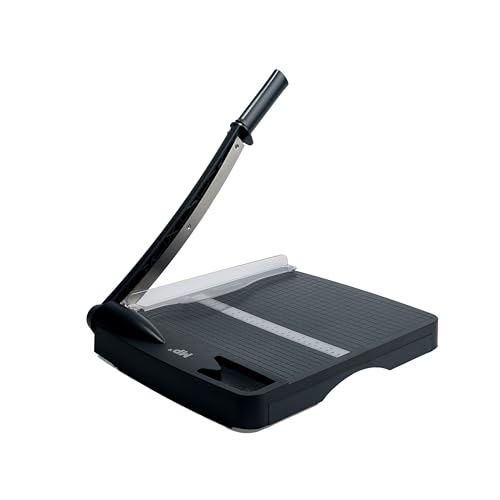 MP Guillotina de papel Cizalla A4 Cortador de Papel Profesional Manual con Imán para una Sujeción Mejorada(Negro)