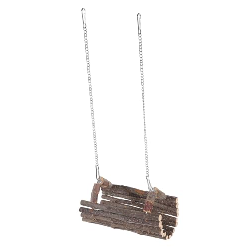 iplusmile 木製のペットのおもちゃ インタラクティブなネズミのおもちゃ ぶら下げ 遊ぶ hamster ハムスター ハムスター用のおもちゃ シリアンハムスター用スイングハンモック りんごの枝