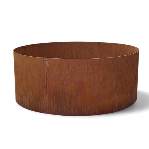 Czaja Pflanzring Cortenstahl 100 x 40 cm - aus echtem 1,5 mm Cortenstahl - Runde Beeteinfassung & Beetumrandung für den Garten – Wetterfest