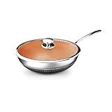 □ El diseño de alta calidad wok de nido de abeja, menos humo y polvo, en el interior antiadherente y exterior.