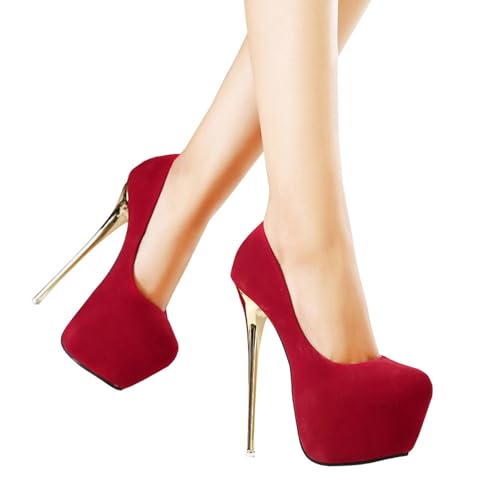 Talons Hauts 16CM Rouge 41 idéals pour vos Séances de Pole Dance