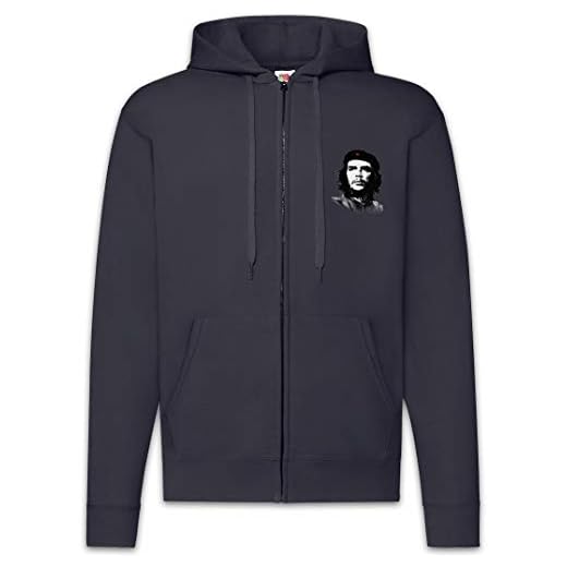 Urban Backwoods Classic Che Guevara Portrait I Sudadera con Capucha Y Cremallera para Hombre Zipper Hoodie Azul Talla L