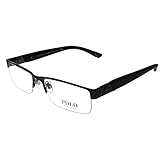 Polo Ralph Lauren PH 1117 9157 Brushed Gunmetal Metal Semi-Rimless Eyeglasses 56mm