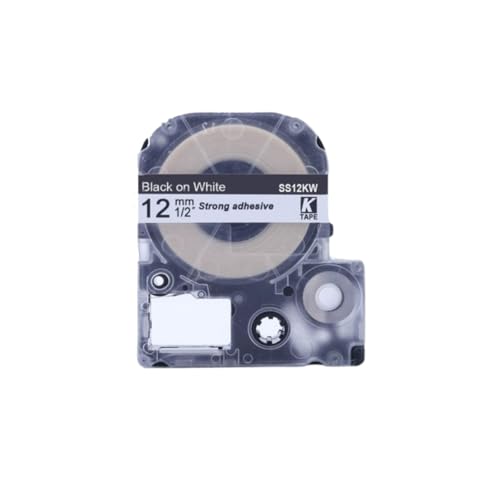 Fita Compatível Epson LC4WBN X Branca Letra Preta 12mm